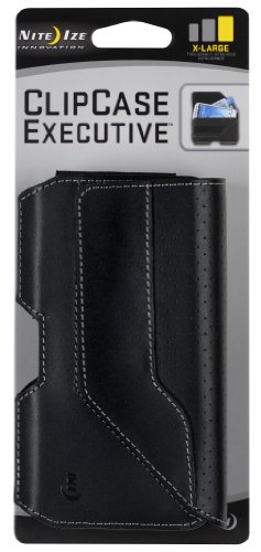 Nite Ize Clip Case Executive Leather Phone Holster - Premium Protective, Clippable Phone Holder For Your Belt Or Waistband - Extra Large - Black #TOP1