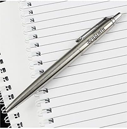 PARKER co Personalised Engraved Jotter Ballpoint Pen with Genuine Leather Pouch in 15 Colours - Choice of Blue or Black Ink, Gift, Jotter, Gifts For Teachers, Red