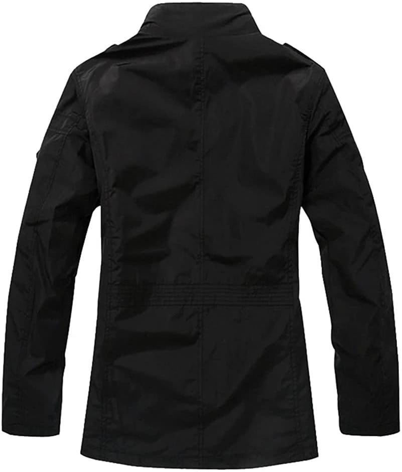 Men Big Size Casual Long Jacket Spring Autumn Male Thin Outwear Loose Varsity Coat Jacket (Color : B, Size : M Code) (B L Code)