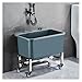 Portable Floor Mop Sink with One-Click Drainage, Swivel Wheels for Easy Mobility, Durable PP Laundry Tub for Home, Commercial, and Outdoor Use, Ideal for Cleaning Tools, Pets, and More
