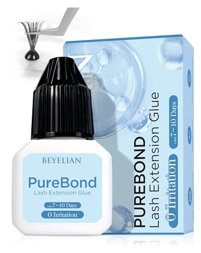 BEYELIAN Sensitive Lash Cluster Glue,Strong Hold Eyelash Extension Glue Long Lasting 7-11Days Waterproof & No Irritation Hypoallergenic Formaldehyde-Free for Open Eyes DIY or Professional (5ML)