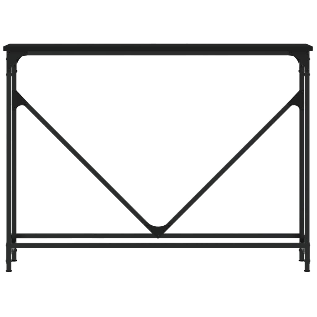 Tavolo consolle nero, 102 x 22,5 x 75 cm, in legno con telaio in metallo, gambe regolabili, ripiano per corridoio, soggiorno, camera da letto, tavolino stabile con spazio per riporre oggetti