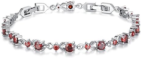 Women's Luxury Slender Tennis Bracelet, White Gold Plated & Rose Gold Plated with Sparkling 7 Styles Cubic Zircons Stones to Choice for European Style Bracelets fit Xmas Birthday
