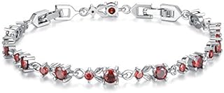 Women's Luxury Slender Tennis Bracelet, White Gold Plated & Rose Gold Plated with Sparkling 7 Styles Cubic Zircons Stones to Choice for European Style Bracelets fit Xmas Birthday