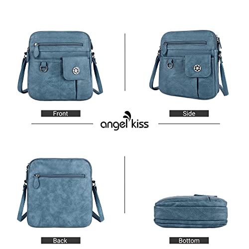 Angel Kiss Vegan Leather Crossbody Bag Women Shoulder Purse Female Multiple Zipper Pockets #TOP4