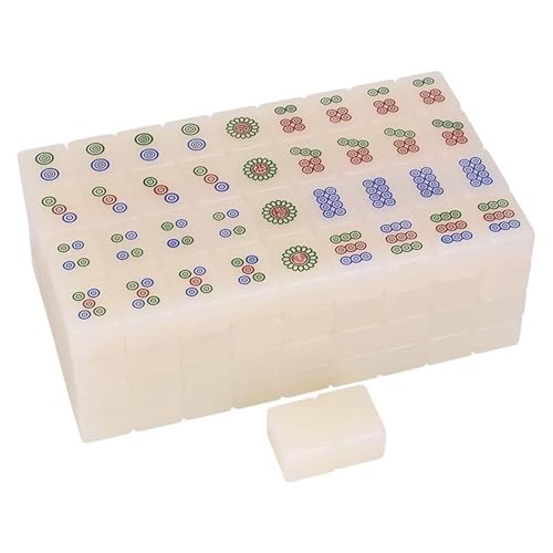 Juego de Mahjong chino con 144 fichas acrílicas miniatura 3