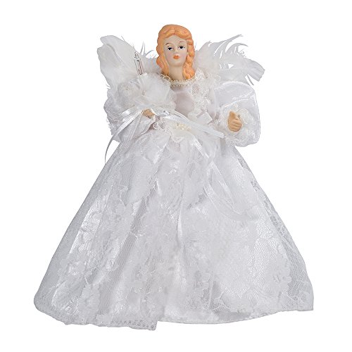 Kurt Adler 10-Light 9-Inch White Angel Treetop #TOP2