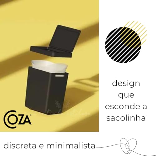 Kit Pia Cozinha Três Peças Lixeira 2,5l Dispenser E Rodinho Preto Coza