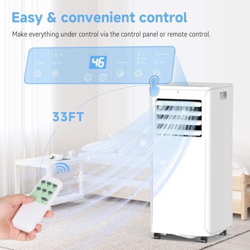 Image of Portable Air Conditioner - 12,000 BTU 3-in-1 Cooling Unit with Dehumidifier, Fan & AC Modes - Ac Units Cools Up to 550 Sq.Ft - 24-Hour Timer, Remote Control & Window Kit Included