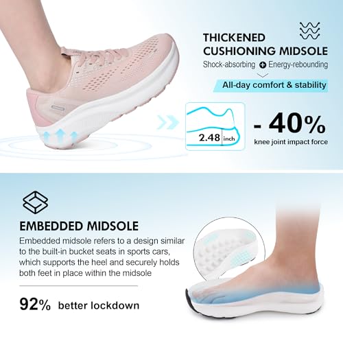 Image of JACKSHIBO Wide Toe Box Shoes Women Arch Support Zero Drop Wide Sneakers | Orthopedic, Plantar Fasciitis, Running, Walking, Athletic, Tennis, Gym, Workout, Supportive, Width, Cushion, Thick Sole