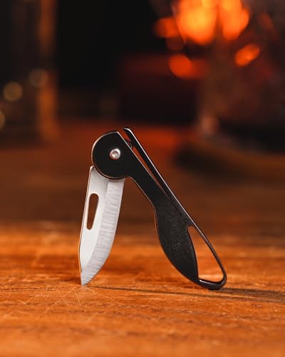 Image of KeyUnity KK05M Titanium Mini Pocket Knife, 1.73-Inch Blade, Black | Lightweight EDC gear for everyday carry, camping, hiking, fishing and other outdoor activities