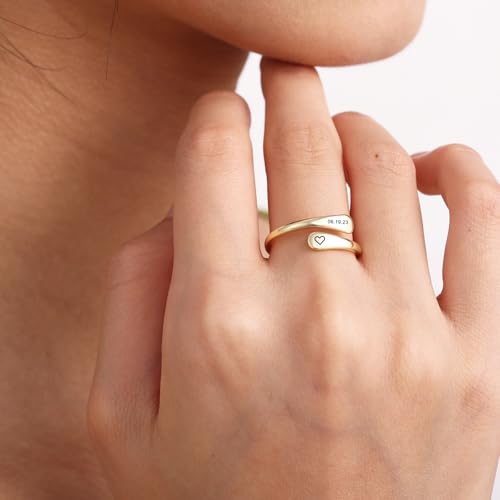 MeMeDIY Personalized Promise Rings 925 Sterling Silver Spiral Twist Name Ring Birthstones Ring Engraved Name for Women Wedding Band Engagement Ring Opening Adjustable Ring3