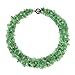 Bling Jewelry Vert Vert Aventurine Gemstone Chunky Cluster Bib Chips Multi Strand Statement Collier pour Femmes Plaque d’Argent Fermoir