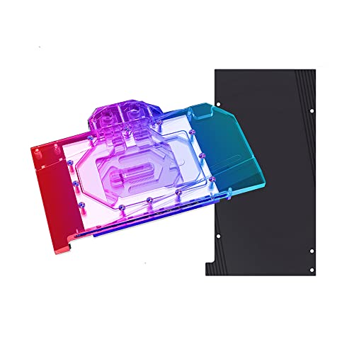 Bloque de refrigeración por agua GPU de cobre con tarjeta gráfica, bloque de refrigeración por agua para Zotac GeForce RTX 4090 AMP Extrme AIRO Trinity (5 V ARGB RBW efecto aura, luces LED con placa