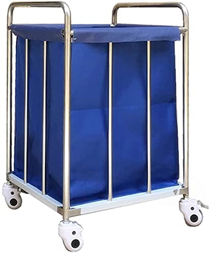 YOtat Laundry Sorter Cart Square Laundry Trolley With Removable Fabric Bags, Laundry Collector For Home/Salon/Washing Basket, Blue Laundry Sorter