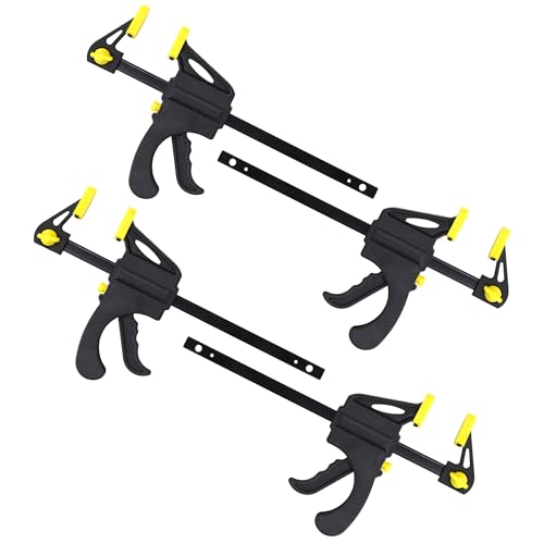 Taylor & Brown 4 Pcs Quick Grip Clamps, 4 Inch Quick Release Clamp, F Wood Clamps, Ratchet Bar Woodworking Clamp for Manual Work DIY Handmade Craft Woodwork