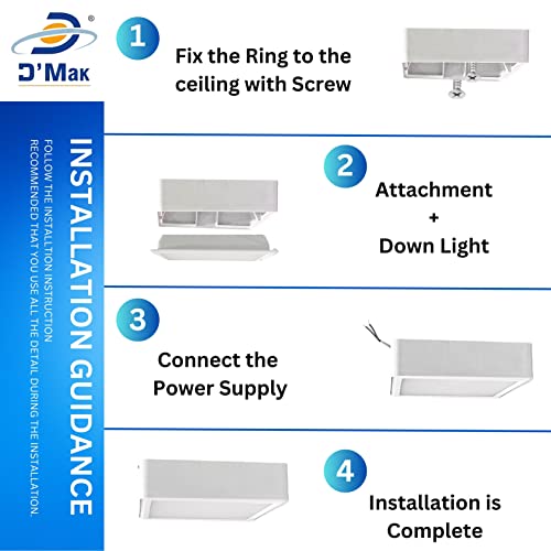 Image of D'Mak 15 Watt Square PC LED Surface Panel Ceiling Light, Poly Carbonate Powder Coated, Surface Mounted LED Light, Energy Saving Lights for Living Room, Bedroom and Hall (3IN1 (WH,WW,NWH), 10)