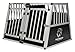 DOGHEAD Hundetransportbox Ecoline, Double 95x75x63 cm DG, Schwarz, Aluminium, Beidseitig Abgeschrägt 75°, 2 Trennwände, Keine Kombibox