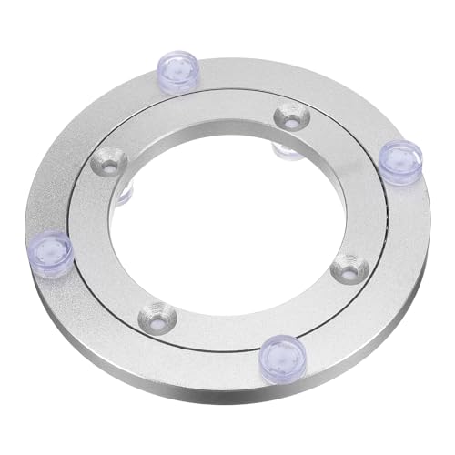 QUARKZMAN Lazy Susan Drehteller Lager 5 Drehbares Lager Drehteller Basis für Küchen Esstisch Silber Farbe