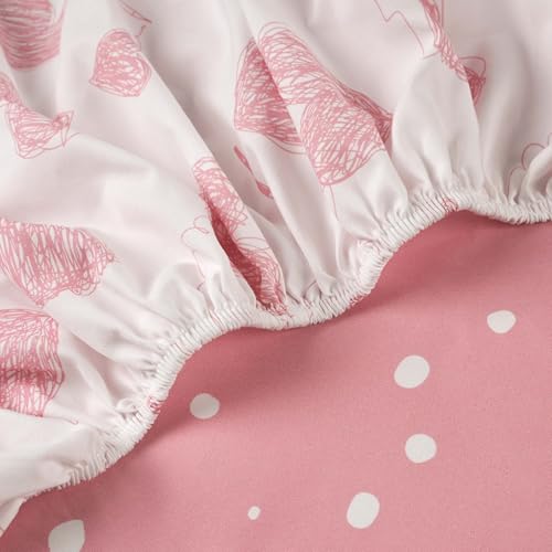 Image of Gllquen Baby Bassinet Sheets 2-Pack for Baby Girl Boy Pink Love