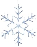 EGLO LED Fensterdeko hängend Antarctica, Hängedeko Schneeflocke, Dekoleuchte, Stahl, Kunststoff in weiss, transparent, kaltweiß IP44