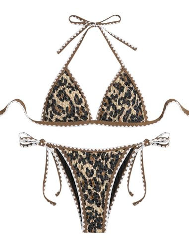 ZAFUL Women Triangle Bikini Sets Sexy Two Piece Swimsuit Halter V Neck String Bathing Suits Tie Side Swimwear 2025