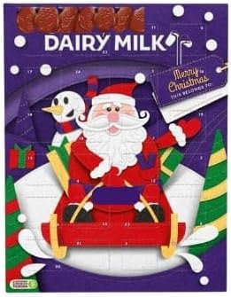 Image of Christmas Dairy Milk Chocolate Advent Calendar 90g – Festive Milk Chocolate Countdown, Christmas Advent Calendar with Daily Chocolate Treats, Gift & Stocking Filler, Great Chocolate Gifts for Kids