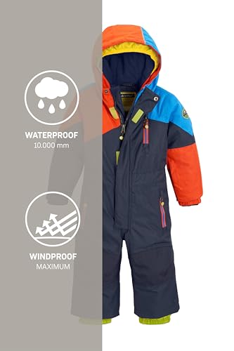 Foto von Killtec Schneeanzug Kinder Kesley Mini - Skioverall mit Kapuze - 10.000 mm Wassersäule - Skianzug für Jungen und Mädchen, Dunkelnavy, 110/116