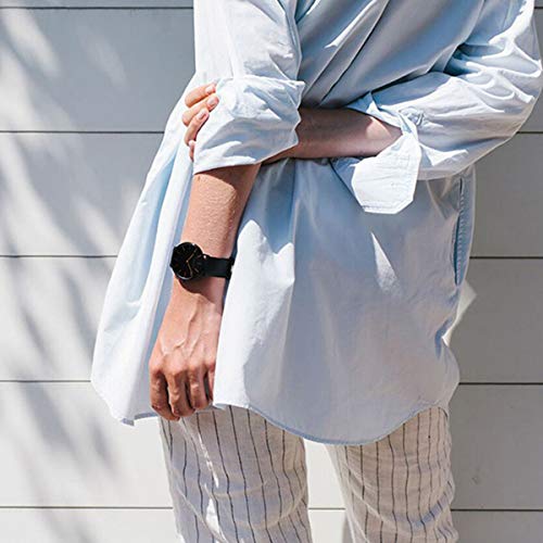 Relógio analógico feminino de quartzo, ouro rosé, pulseira de malha de aço inoxidável, relógio de pu