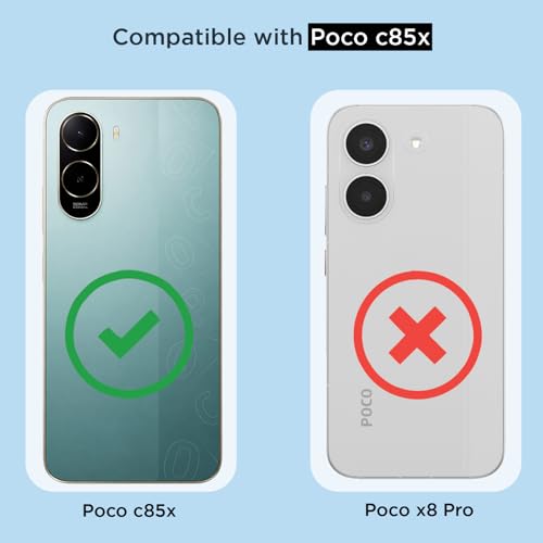 Image of Outlouders Back Cover for Redmi A7 Pro /Poco C85x 5G Mag-Safe Transparent PC + TPU Bumper Case with Magnetic Support Shockproof Protection (Transparent Mag-Safe)