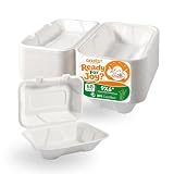 [9x6", 68-Pack] Clamshell Takeout Containers, Compostable Heavy-Duty Disposable Paper Lunch Boxes(White)