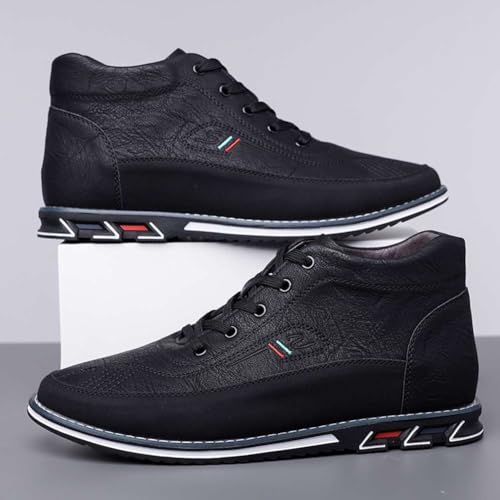 Image of Men's Casual Dress Boots Motorcycle Boots Plus Size Ankle Boots Lace Up Fashion Leather Boots Business Wedding Party Shoes