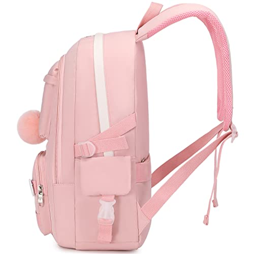 School Backpack for Girls Laptop Backpack Cute Bookbag Kawaii School Bag Anime College Backpack for Teens Girls Student (Pink)4
