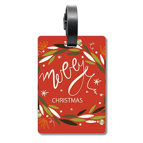 Étiquette d'identification de voyage avec motif guirlande de Noël colorée pour valise
