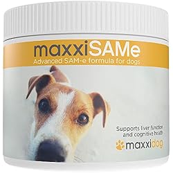 maxxipaws maxxiSAMe SAM-e for Dogs, Liver & Cognitive Support Powder 5.3 oz | Promotes hepatic function, mental sharpness, mood, energy & healthy ageing with SAMe, artichoke & B vitamins