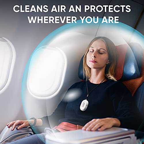 Wearable Air Purifier Necklace - Portable Personal Ionizer - Rechargeable Travel-Size Air Cleaner - Removes Dust Allergen Odor Viruses Bacteria - Use In Office Airplane Train Bus - For Kids And Family #TOP2