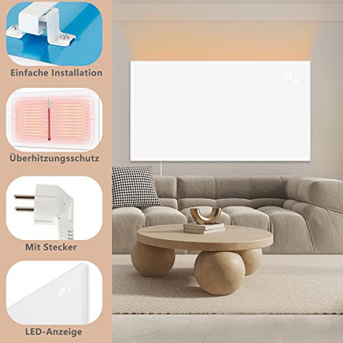 Mursche Infrarotheizung energiesparend infrarot Elektroheizung- Wandheizung 720W elektrische Heizung Deckenmontage Infrarotheizkörper Timer Heizgerät mit Fernbedienung & APP Control Elektroheizkörper-6