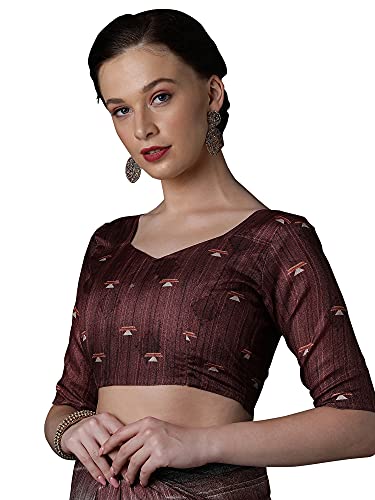 Image of AKHILAM Silk Blend Women Casual Pashmina Silk Abstract Printed Saree With Unstitched Blouse Piece(Grey 4Ksmra4 Parent)