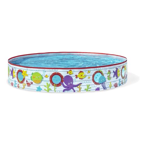 Image of Bestway 55029 Paddling Fill N Kids Garden Pool with Fun Fish Print, Multicolor, 1.52 m x 25 cm