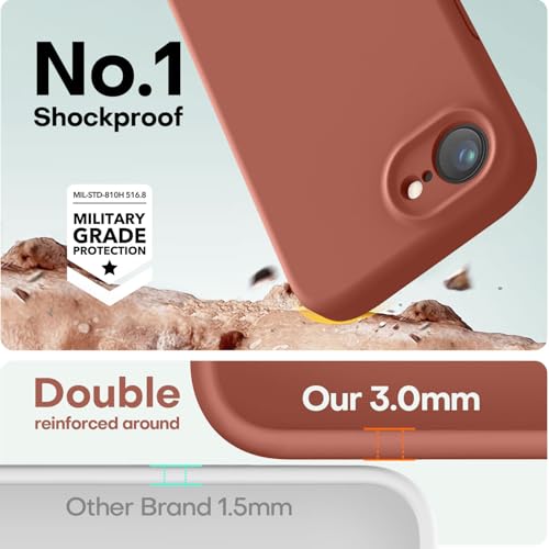 Image of LOVE 3000 Designed for iPhone 16e /17e Case, Premium Silicone with [Soft Anti-Scratch Microfiber Lining] Shockproof Protective Phone Case for Men Women Girls 6.1 inch, Caramel
