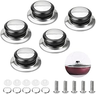 5Pcs Universal Pot Lids Handle Heat-Resistant Knobs, Stainless Steel Kitchen Pot Lid Lifting Handle Cookware Replacement Parts Set Cookware Cover Pan Parts Set with Screws