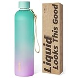 Opard Slim Pro Trinkflasche 1L,Auslaufsicher Wasserflasche SportBPA Frei, SpulmaschinenfestKunststoff Sportflasche Kohlensauregeeignet mit Schraubverschluss furGym Fitness Uni Outdoor