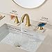 JABBOL Gold Bathroom Faucet,Brushed Gold Bathroom Faucet,Brass Sink Faucets,Bathroom Faucet 3 Hole Brushed Nickel，with Pop Up Drain Supply Hose for Vanity,Lavatory RV Farmhouse