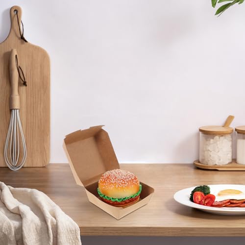 Caja de papel kraft para sándwiches sin goteos de aceite en entregas de comida rápida 7