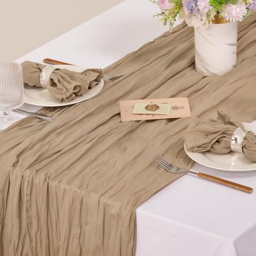 Image of MLMC 24 Pack Nude Cheesecloth Napkins Boho Rustic Gauze Cloth Napkins Washable 21 inchx21 inch for Wedding Bridal Shower Birthday Anniversary Dinner Decor