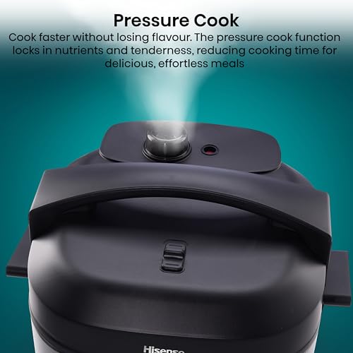 Hisense HMC6SBUK Electric Multi-Cooker 6L, 10 Programmes, Pressure Cooker, Slow Cooker, Rice Cooker, Food Steamer, Stainless Steel