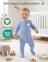 Yoofoss Baby Pajamas 100% Organic Cotton Newborn Sleepers Boys Girls Clothes, 3-Pack Soft infant Footed PJs with Mitten Cuffs, Zipper Footies Pajamas — image 2