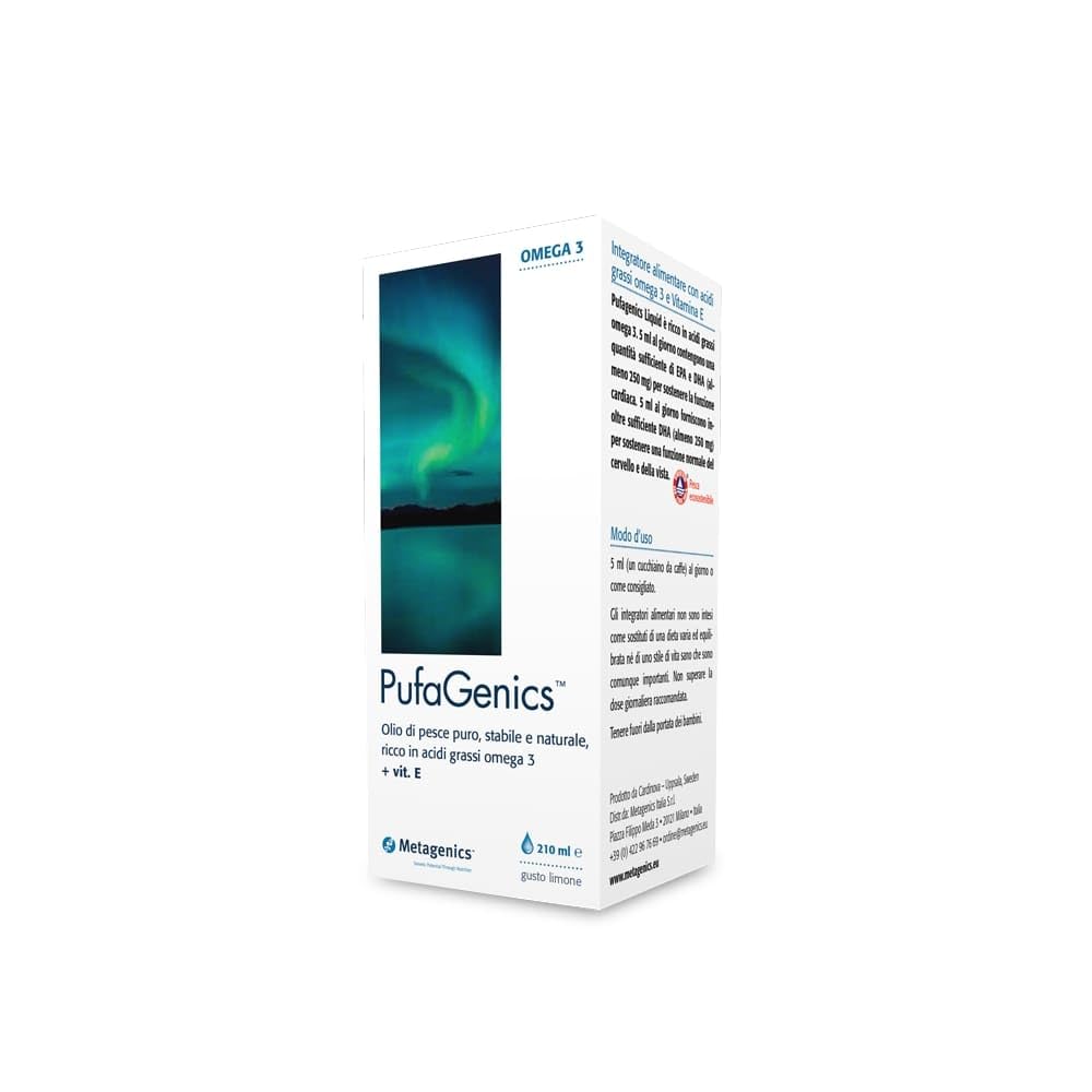 Metagenics PufaGenics Liquid - Omega 3 Liquido - 210 ml | Olio di pesce purificato in forma liquida, privo di retrogusto, ideale per chi ha difficoltà a deglutire le capsule.