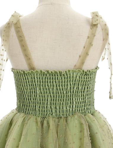 IDOPIP Smocked Flower Girl Dress for Wedding Toddler Kids Party Birthday Princess Dresses Pageant Sleeveless Tie Bowknot Gown3