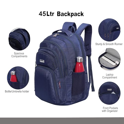 Image of FIREHORSE Ajax Anti theft bag | Durable Laptop Backpack for Men & Women - Water-Resistant Travel Backpack | Padded Compartments for Work, School & College | 45L